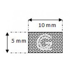 Rectangular sponge rubber cord | 5 x 10 mm| roll 100 meter